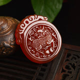 Brazilian Red Ma Nao Stone Chalcedony Pendant Unicorn Necklace