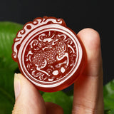 Brazilian Red Ma Nao Stone Chalcedony Pendant Unicorn Necklace