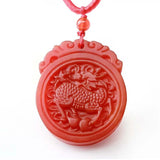 Brazilian Red Ma Nao Stone Chalcedony Pendant Unicorn Necklace