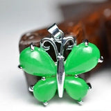 Green Jade Butterfly Necklace Pendant for Women Jewelry Gift