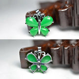 Green Jade Butterfly Necklace Pendant for Women Jewelry Gift