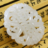 Chinese Longevity Stone Pendant Fu Shou Hand-Carved Natural