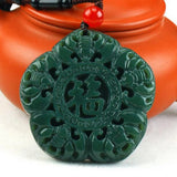 Hand-carved Hetian Qing Jade Pendant Necklace Jewelry
