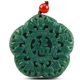 Hand-carved Hetian Qing Jade Pendant Necklace Jewelry