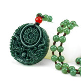 Hetian Jade Dragon Eight Trigrams Pendant Necklace Men Women Jewelry