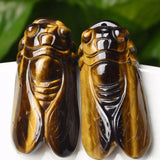 Tiger Eye Stone Cicada Jewelry Pendant for Luck