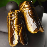 Tiger Eye Stone Cicada Jewelry Pendant for Luck