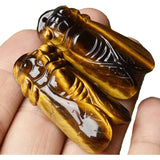 Tiger Eye Stone Cicada Jewelry Pendant for Luck