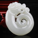Xinjiang Stone Dragon Pendant Necklace Jewelry X5206