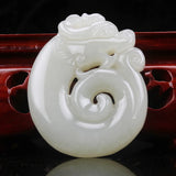 Xinjiang Stone Dragon Pendant Necklace Jewelry X5206