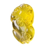 Yellow Chalcedony Pixiu Pendant Necklace - Rope Jewelry