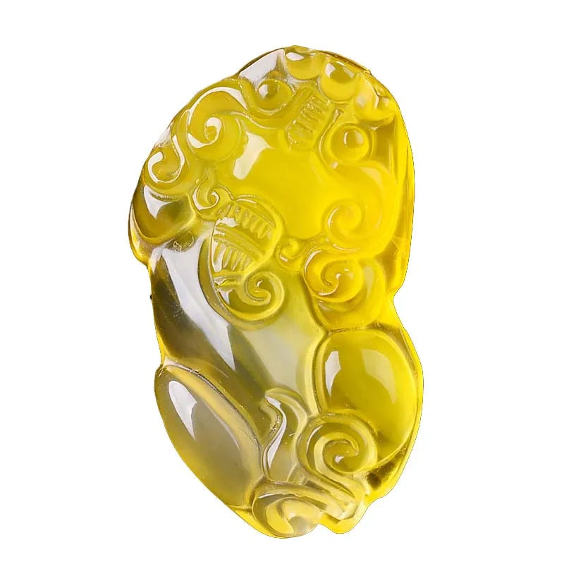 Yellow Chalcedony Pixiu Pendant Necklace - Rope Jewelry