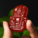 Natural Crystal Red Ma Nao/Stone Necklace Pendant for Men