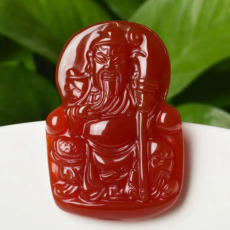Natural Crystal Red Ma Nao/Stone Necklace Pendant for Men