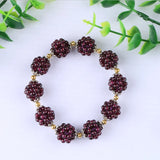 Natural Garnet Bracelet Women Semi-Precious Stones Crystal Jewelry