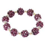 Natural Garnet Bracelet Women Semi-Precious Stones Crystal Jewelry
