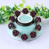Natural Garnet Bracelet Women Semi-Precious Stones Crystal Jewelry
