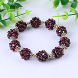 Natural Garnet Bracelet Women Semi-Precious Stones Crystal Jewelry