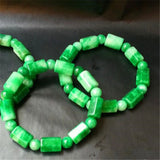 Green Malay Stone Bead Bracelet Men Women Jewelry