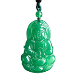 Green Chalcedony Guanyin Pendant Necklace for Men