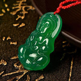 Green Chalcedony Guanyin Pendant Necklace for Men