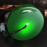 Green Stone Carving Pingan Buckle Pendant Sweater Chain Necklace Jewelry