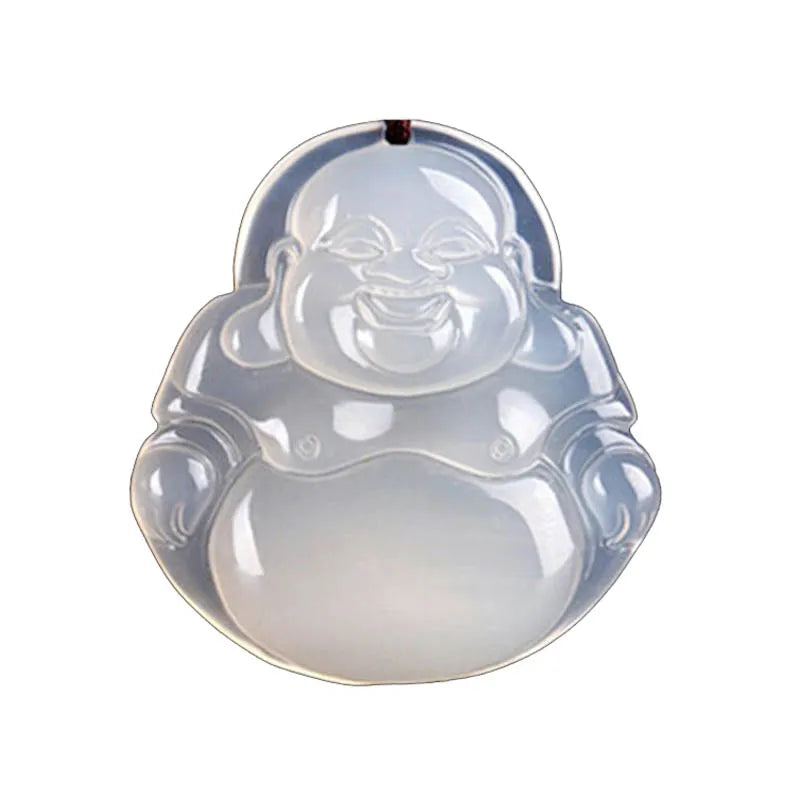 Natural Ice Stone Necklace Cord Pendant Buddha Pendant Light Maitreya