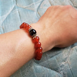 Red Stone Beads Braided Bracelet for Couples