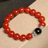 Red Stone Beads Braided Bracelet for Couples