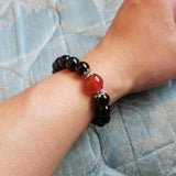 Red Stone Beads Braided Bracelet for Couples