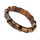 Tiger Eye Stone Bamboo Bracelet Crystal Hand Chain Jewelry