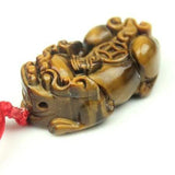Natural Tiger Eye Stone Pixiu Pendant Necklace Lucky Brave Jewelry