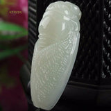 Hand-Carved Cicadas Pendant Natural Stone Necklace Jewelry