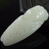 Hand-Carved Cicadas Pendant Natural Stone Necklace Jewelry