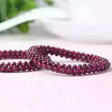 Natural Wine Red Garnet Lap Personalized Bracelet Women Retro Vintage Jewelry
