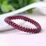 Natural Wine Red Garnet Lap Personalized Bracelet Women Retro Vintage Jewelry