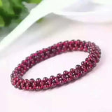 Natural Wine Red Garnet Lap Personalized Bracelet Women Retro Vintage Jewelry