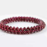 Natural Wine Red Garnet Lap Personalized Bracelet Women Retro Vintage Jewelry