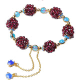 Natural Garnet Round Ball Bracelet for Women