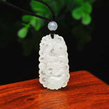 Natural Jade Dragon Phoenix Pendant Necklace Jewelry Gift