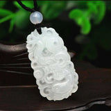 Natural Jade Dragon Phoenix Pendant Necklace Jewelry Gift