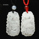 Natural Jade Dragon Phoenix Pendant Necklace Jewelry Gift