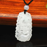 Natural Jade Dragon Phoenix Pendant Necklace Jewelry Gift