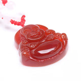 Hand Polished Red Stone Buddha & Guanyin Pendant