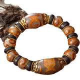 Tibet Three Eye Beads Bracelet Natural Ma Nao Transporter Bead Prayer Beads