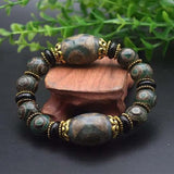 Tibet Three Eye Beads Bracelet Natural Ma Nao Transporter Bead Prayer Beads