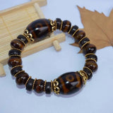 Tibet Three Eye Beads Bracelet Natural Ma Nao Transporter Bead Prayer Beads