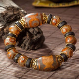 Tibet Three Eye Beads Bracelet Natural Ma Nao Transporter Bead Prayer Beads