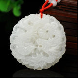 Zodiac Pendant Hetian Stone Dragon Phoenix Couple Necklace Jewelry
