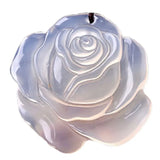 Natural Chalcedony Rose Icy Species Pendant for Men and Women